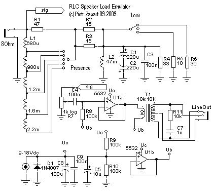 Speaker Load Emulator schematic